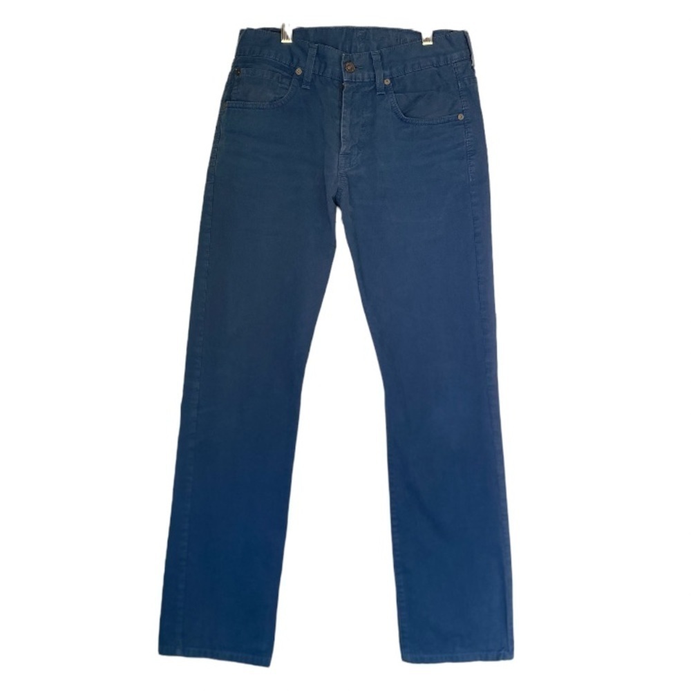 𝅺7 for all mankind Solid Blue Cotton Jean Style Pants Mens Size 28 Made in USA